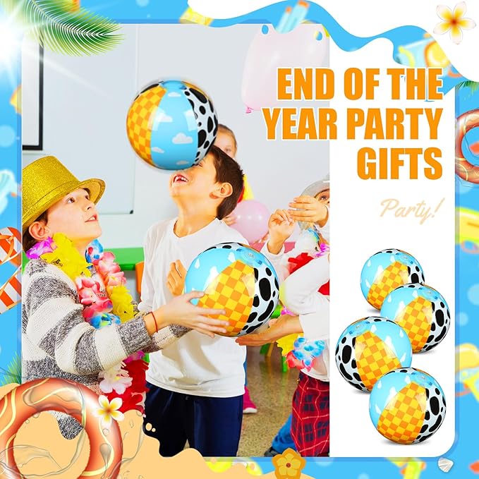 12 Pack Toy Inspire Game Themed Beach Ball for Kids 7.87" Bulk for Summer Pool and Beach Game Gifts Two Infinity and Beyond Birthday Party Supplies End of the Year Class Decoration Favor