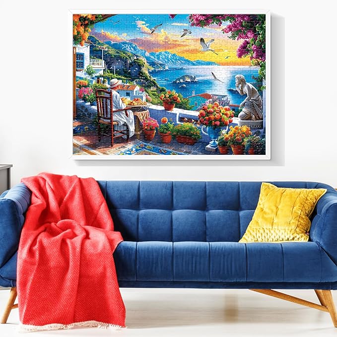 500 Piece Puzzles for Adults, seafront Jigsaw Puzzle, Nature Landscape Jigsaw Puzzle, Creative Games and Holiday Party Gifts, Fun and Challenging Family Games 20.5×15 in