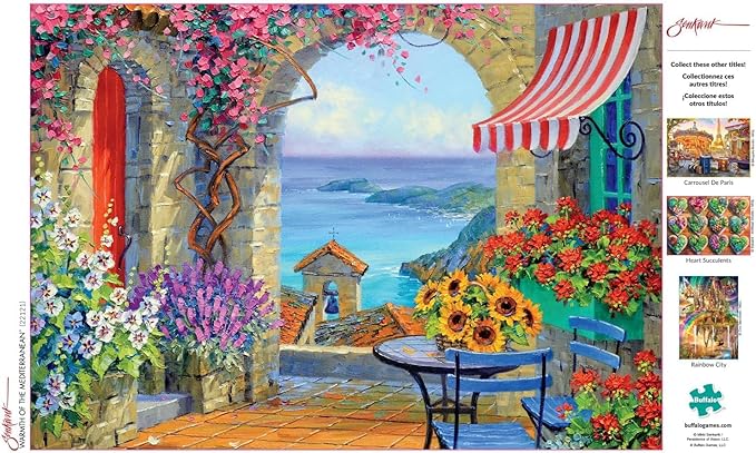 Buffalo Games - Mikki Senkarik - Warmth of the Mediterranean - 300 Piece Jigsaw Puzzle for Adults -Challenging Puzzle Perfect for Game Nights - Finished Size is 21.25 x 15.00