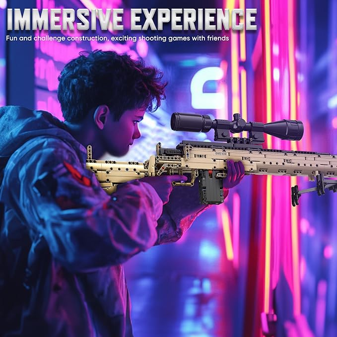 Building Blocks Gun Model Toys for Adults, 1388 Pcs 1:1 M24 Building Set Guns Model Toys for Adults Boys Teens Age 12+, Collectible Building Blocks Gift for Military Enthusiasts
