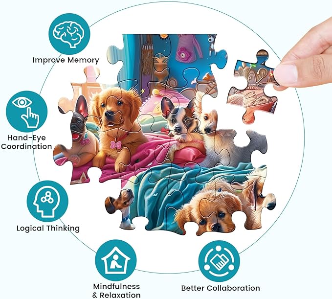 500 Pieces Puzzle for Adults Puzzle Dog Room Jigsaw Puzzle 500 Pieces Recycled Cardboard Jigsaw Puzzles for Adults Family Challenging Game Home Decor Gift Toy for Teens Seniors 20.5 * 15 inch