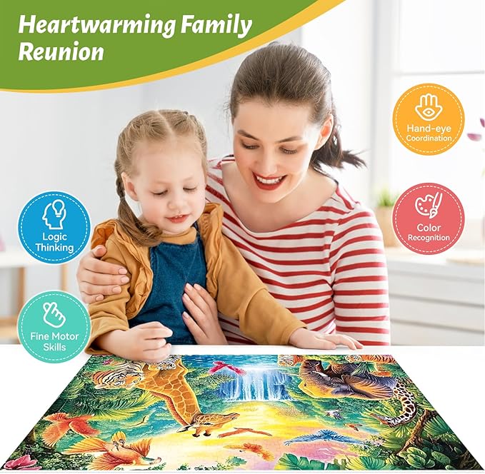500 Piece Puzzle for Adults, Rainforest Animals Jigsaw Puzzle, Challenging Nature Puzzle Game, Recycled Cardboard, Home Wall Art Decor, Birthday Gift for Teens, Adults, Seniors – 20.5 x 15 Inch