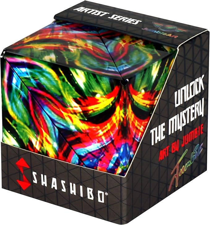 Shashibo Shape Shifting Box - STEM Fidget Toy with Ultra Strong Magnets - Sensory Puzzle Cube Transforms Into 100+ Shapes, Easter Basket Stuffers Gift for Kids, Teens, and Adults (Cosmic Surfer)