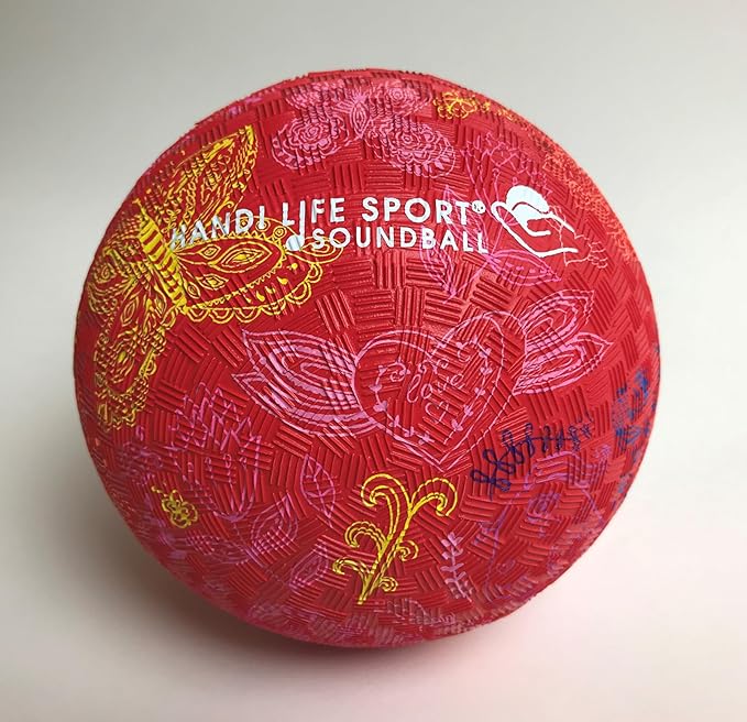 Handi Life Sport | Little Butterfly Bell Ball | Lightweight Audible Ball with Inflatable Rubber & Tactile Grip| Therapy & Recreation | Adaptive Sports
