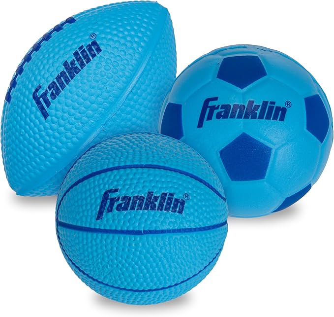 Franklin Sports Kids Foam Sports Balls - Indoor + Outdoor Soft Foam Toy Balls for Kids - Perfect Backyard + Practice