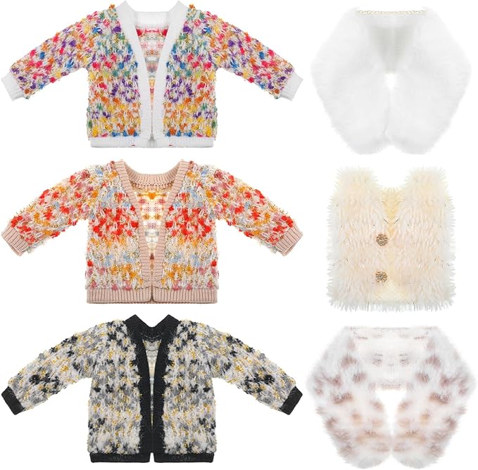 Bencailor 6 Pcs Doll Clothes for 11.8 Inch Doll Clothing Outfit Accessories Winter Coat Tops Swimwear T Shirt Dress Outfit Birthday Gift(Cute Style,Gorgeous Color)