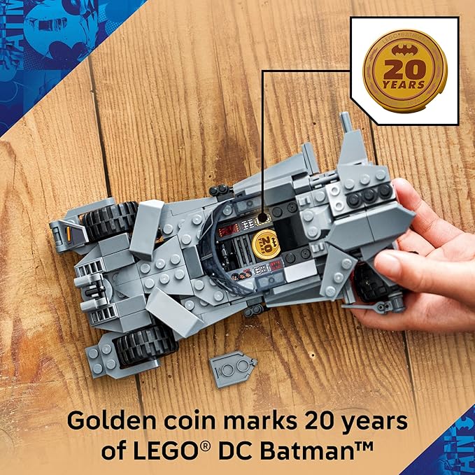 LEGO DC Batman: Batman v Superman Batmobile Building Blocks Set - Super Hero Toy for Kids, Boys & Girls, Ages 9+ - with Armored Minifigure & Golden Coin - Gift Idea for Birthdays - 76331
