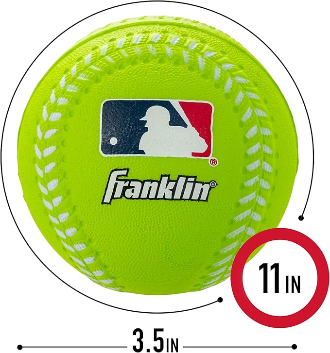 Franklin Sports Foam Baseballs - MLB - Kids Oversized Foam Baseballs - 88mm - 4 Pack