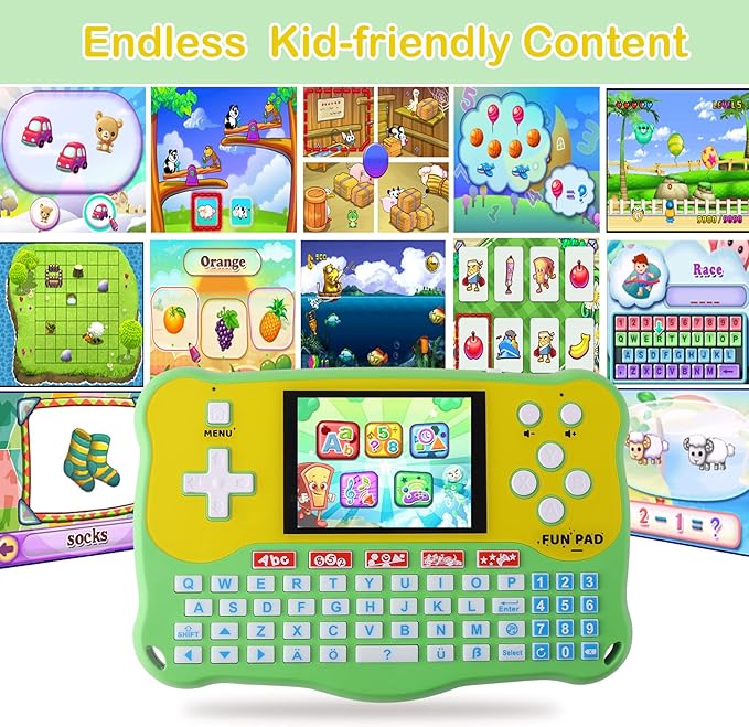 LUHYAUAN Kids Tablet/Baby Learning Pad with 102 Activities/Toddler Tablet with ABC/Words/Music/Math Interactive Educational Electronic Toys Gifts Handheld Game for Preschool Boys Girls Ages 3-12