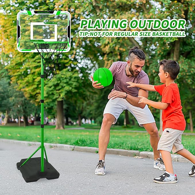Nattork Kids Basketball Hoop, Adjustable Height Toddler Basketball Hoop Stand, Indoor Outdoor Basketball Goal Toy for Boys Girls Ages 3~8 Years Old, Includes 3 Balls, Ideal for Birthday Gift