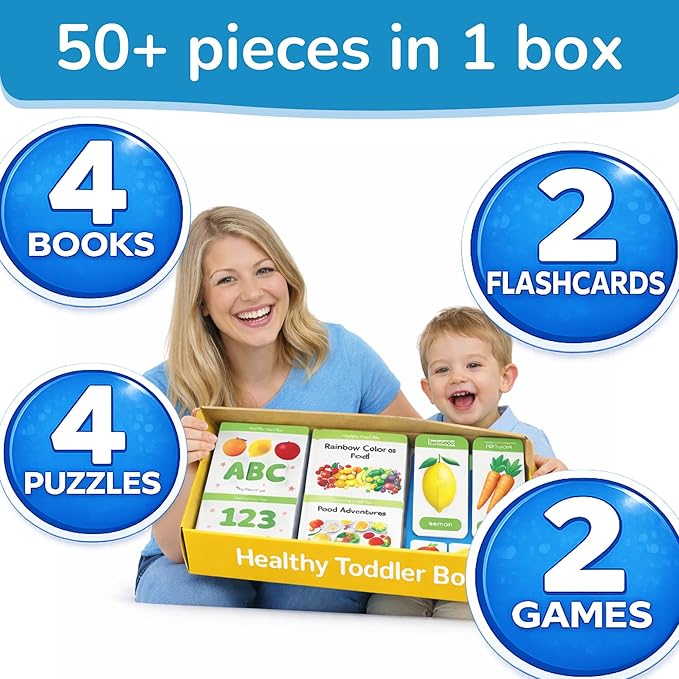 TOYVENTIVE Preschool Learning Activities for Toddlers, Learning Toys for 2 Year Olds, Educational Flashcards, Montessori Books and Games, Gifts and Toys for 1 Year Old Boy, First Birthday Gift Boys