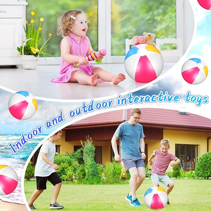 Tatuo Beach Balls 3 Pcs 12 Inch Inflatable Ball Beach Ball Swimming Pool Ball Enjoyable Pool Float Balls for Outdoor Activity Birthday Summer Party Favors Water Toys (Simple Style)