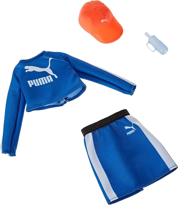 Barbie Clothes: Puma Branded Outfit Doll with 2 Accessories, Skirt Set