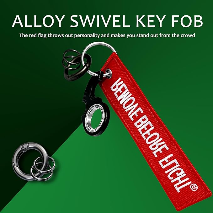 LENCLE Keychain Spinner Set,Fidget Toy,Full Metal Spinning Keychain Fidget with Tag for Motorcycles,Backpacks,and Men's Gifts