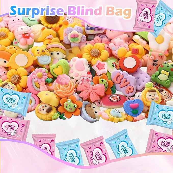 50PCS Vibrant Cartoon Resin Blind Bags – Colorful Mini Charms for Crafts, DIY Phone Case Decoration, Cute Resin Figures & Creative Art Projects