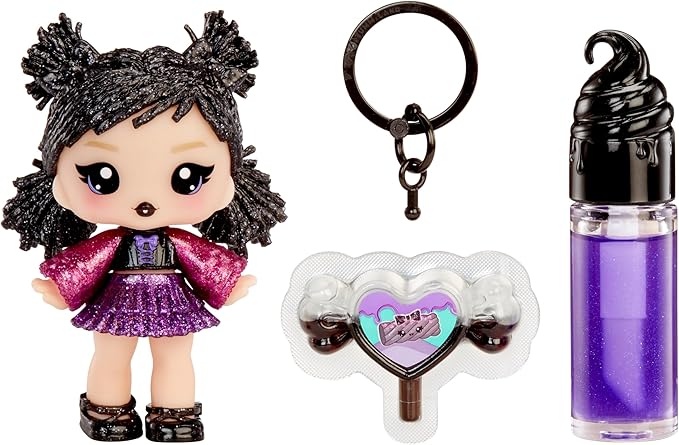 Yummiland Lip Gloss Doll: Sour Sweeties - Blake Licorice Includes DIY Lip Gloss + Removable Keychain, Cosmetic Play, Collectible, Ages 4+