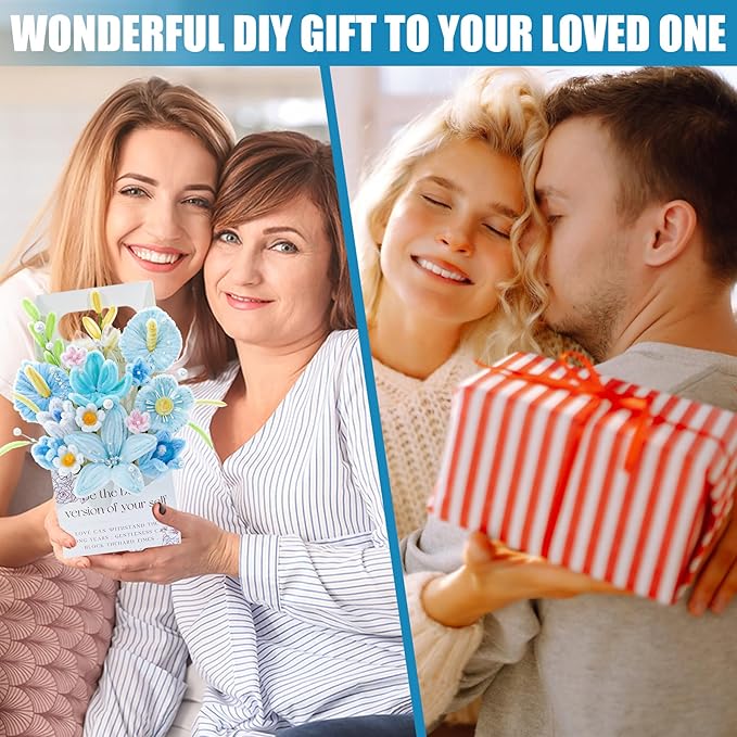 ERNTRNL Pipe Cleaners Craft - Pipe Cleaners Flower, Pipe Cleaner Flower Kit, DIY Pipe Cleaner Bouquet Supply Kit for Craft Art Project Activity, Birthday Mother’s Day Graduations Anniversaries Gifts