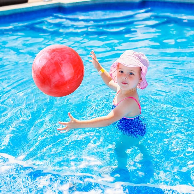 12 Pcs Playground Balls with 2Pump, 9 Inches Marbleized Bouncy Balls for Kids, School, Beach, Indoor/Outdoor Play Balls