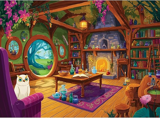 500 Piece Puzzles for Adults,Owl Forest Jigsaw Puzzles 500 Pieces,Magic House Puzzle 500 Pieces Adult Funny Jigsaw Puzzle Premium Cardboard Puzzles Home Decor Birthday Party Gift