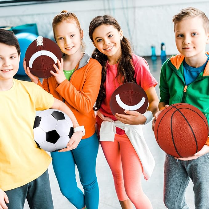 Libima 3 Pcs Sports Ball Set for Kids Teens Include Official Size Basketball Soccer Football with Pump and Carry Bag Training Practice Sport Back to School Gift