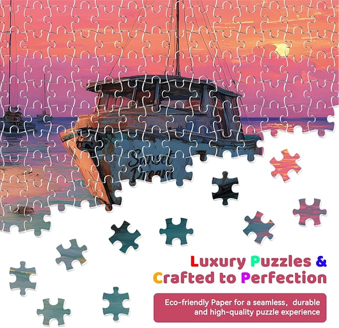 500 Piece Jigsaw Puzzle for Adults – Beach Bar Jigsaw Puzzles 500 Pieces, Tropical Coastal Seaside Puzzles for Adults 500 Pieces, Challenging Perfect for Game Nights, 20.5 X 15 in