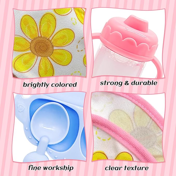 Jgalnim 15 PCS Baby Doll Accessories Magic Bottle Set,Pretend Play Feeding Toys,Doll Feeding Set with Package for Kids,Girls,Party,Gift