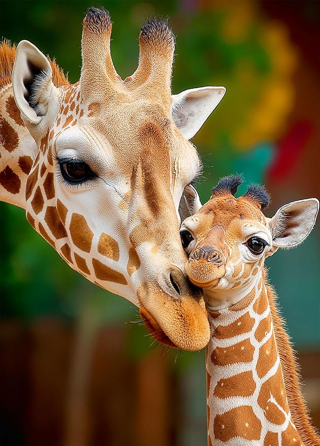 1000 Piece Jigsaw Puzzle for Adults - Cozy Giraffe Animal Pattern Puzzle for Adults, Back with Letters for Easy Sorting, Ideal for Home Decor & Puzzle Lover Gifts