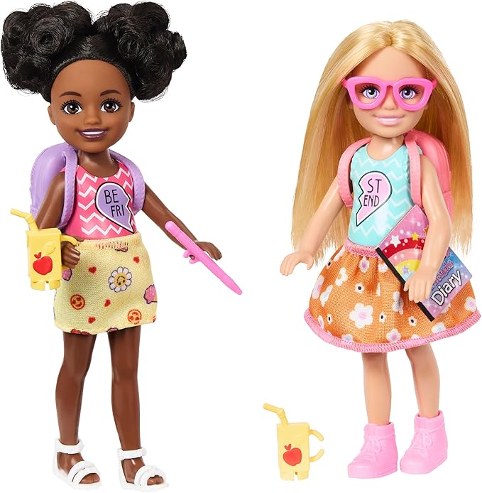 Barbie Chelsea Play Together Doll Pack, Set Of 2 Small Dolls & 7 Accessories Themed To Bffs