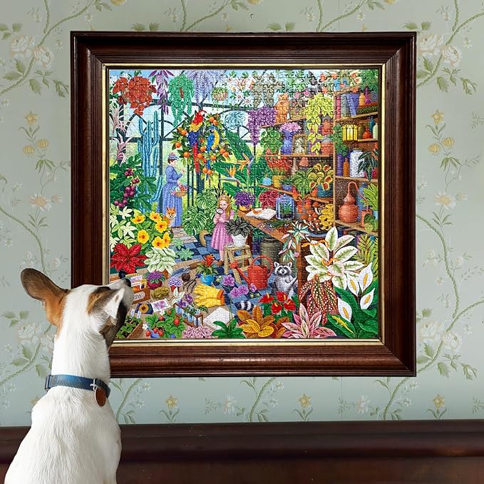 eeBoo 1000 Piece Puzzle - Alchemist's Greenhouse Jigsaw Puzzle for Adults, Square 23" x 23" Made with Recycled Board & Vegetable-Based Ink