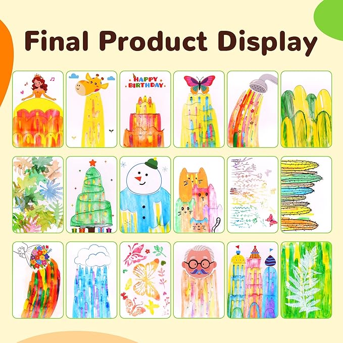 YPLUS Rainbow Scratch Art for Kids, Creative Squeegee Painting Kits, DIY Rainbow Scratch Paper, Magic Kids Crafts with Rubbing Game, Birthday Gifts for Girls Boys 5 6 7 8 9 10