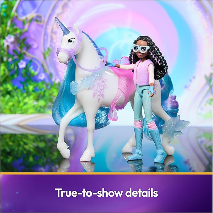 Unicorn Academy, Layla & Glacier Power of Friendship Set with Translucent Saddle & 2 Power Accessories, Dolls & Unicorn Toys for Girls Ages 4 and up