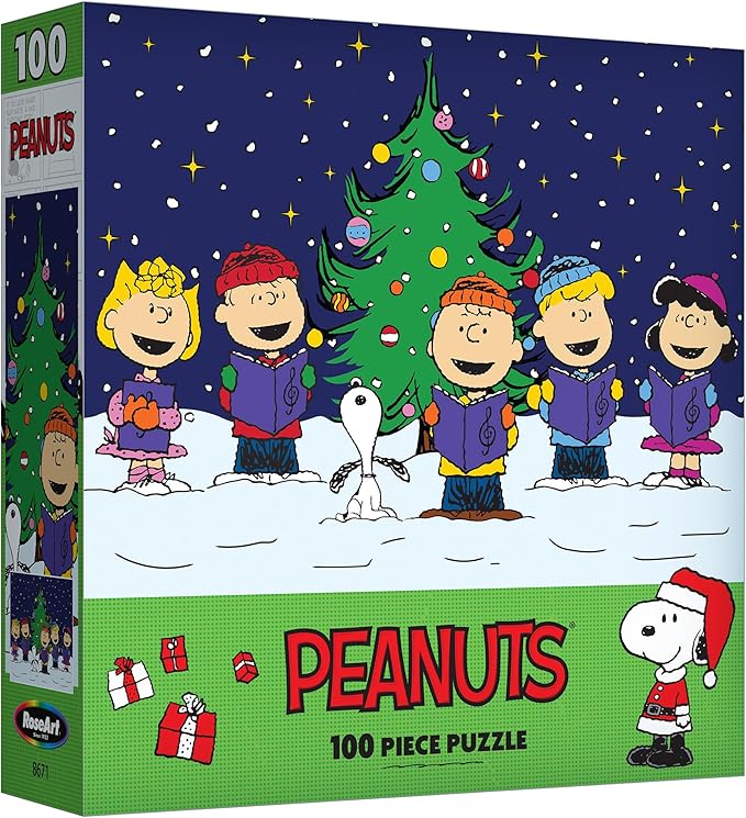 RoseArt - Peanuts - Christmas Caroling - 100 Piece Jigsaw Puzzle for Kids and Adults