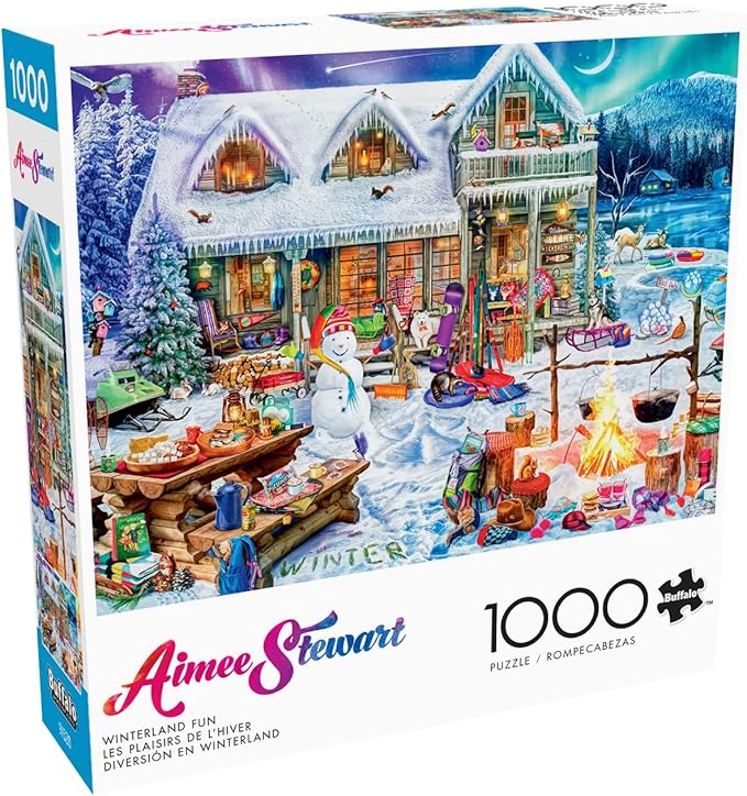 Buffalo Games - Aimee Stewart - Winterland Fun - 1000 Piece Holiday Jigsaw Puzzle Christmas Puzzles for Adults – Precision-Cut Pieces, Beautiful Artwork, and Hours of Relaxing Fun