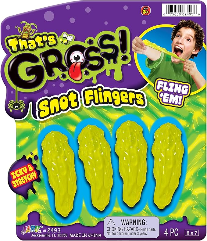 JA-RU Gross Snot Flinger Toy (1 Pack) Icky & Stretchy Launching Booger. Halloween Party Favor, Gross Toy, Sticky Flinger, Launcher, Prank, Party Favor, Classroom Prize 2493-1