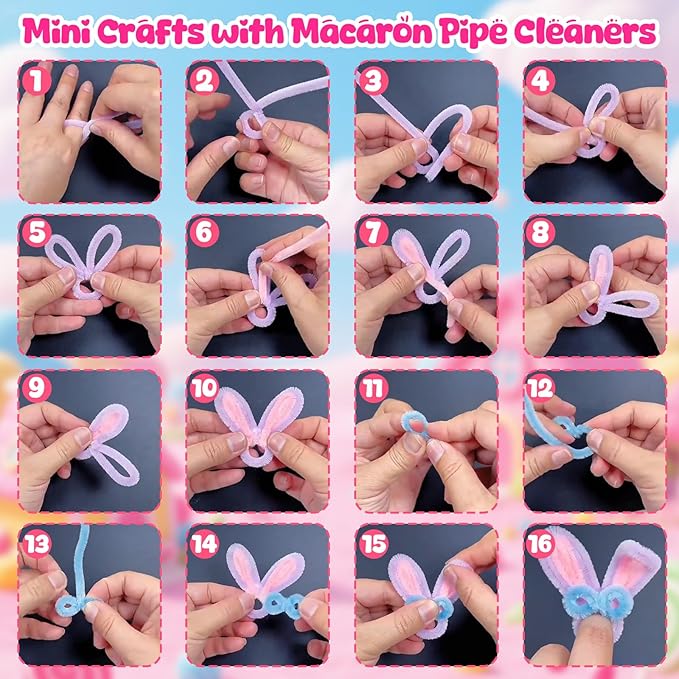 X Hot Popcorn 990 Pcs Pipe Cleaners 15 Color Pipe Cleaners Craft Pastel Pipe Cleaners Macaron Chenille Stems for Arts and Craft DIY Art Supplies Creative Easter Decorations