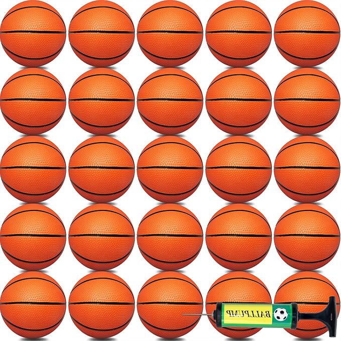 15Pcs 6" Mini Basketball Balls Bulk Small Basketball Set with Pump, PVC Small Basketballs for Over The Door Hoop Games Party Favors Indoor Outdoor Play Adults Kids Pool Beach
