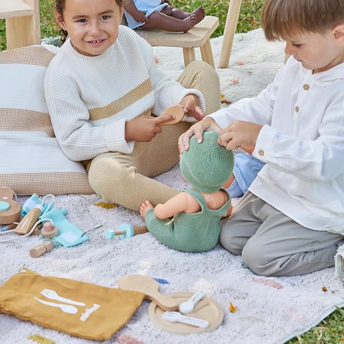 Miniland Doll Wooden Feeding Set - Quality, ECO, Imaginative