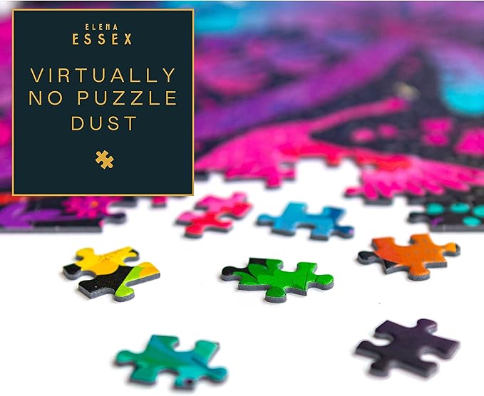 Elena Essex Jigsaw Puzzles - Radiant Jungle | Puzzle 1000 Pieces | Puzzles for Adults | Animal Bird Rainbow Gradient Puzzle | Adult Puzzles Size 28x20 inches