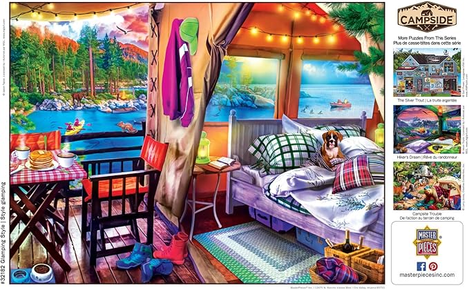MasterPieces 300 Piece EZ Grip Jigsaw Puzzle - Glamping Style - 18"x24" - Jigsaw Puzzle with Vibrant Artwork and Durable Pieces - Fun Family Activity, Brain Challenge, and Educational Entertainment