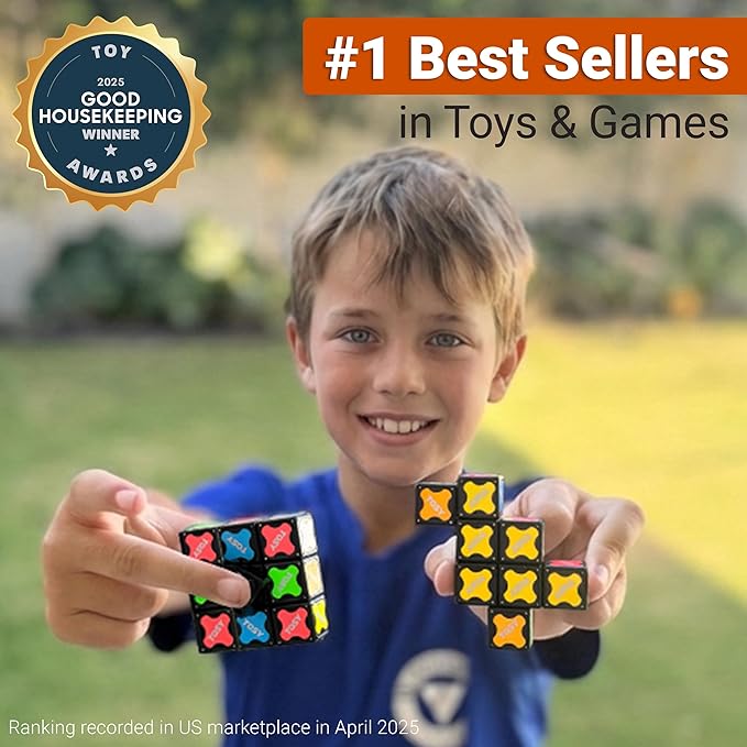 TOSY Magnet Fidget Spinner Mini - 8 Blocks, 3 in 1 Toy: Transformable Fidget Spinner, Infinity Cube, 2x2 Puzzle Cube, Easter Basket Stuffers for Kids/Adults, STEM Sensory Stress Relief Toy