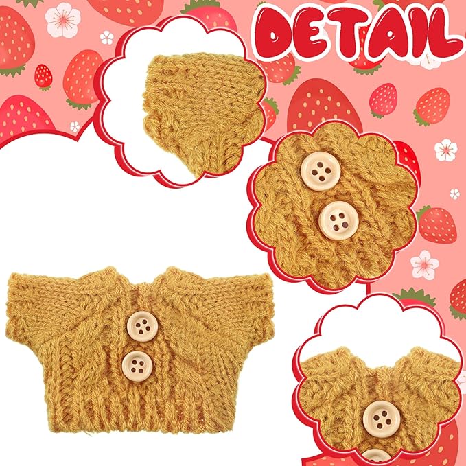 Bencailor 10 Pieces Small Doll Clothes Set 3.14 x 1.96 Inches Doll Sweaters Fit 5-9 Inches Various Styles of Small Dolls(Adorable Style)