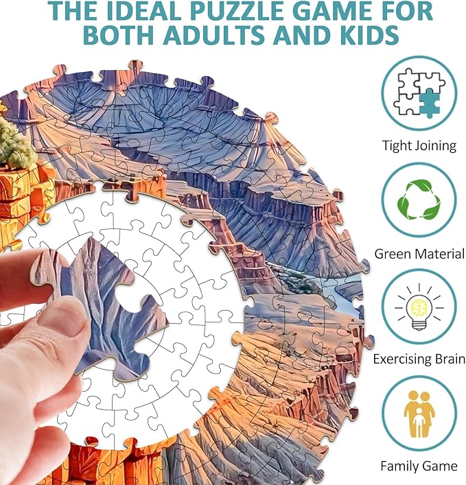 National Parks Puzzles for Adults 1000 Pieces, Round Nature Jigsaw Puzzles 1000 Pieces, Impossible Difficult Hard Challenging Puzzles for Adults, Art Puzzle for Home Decor (26.5 * 26.5in)