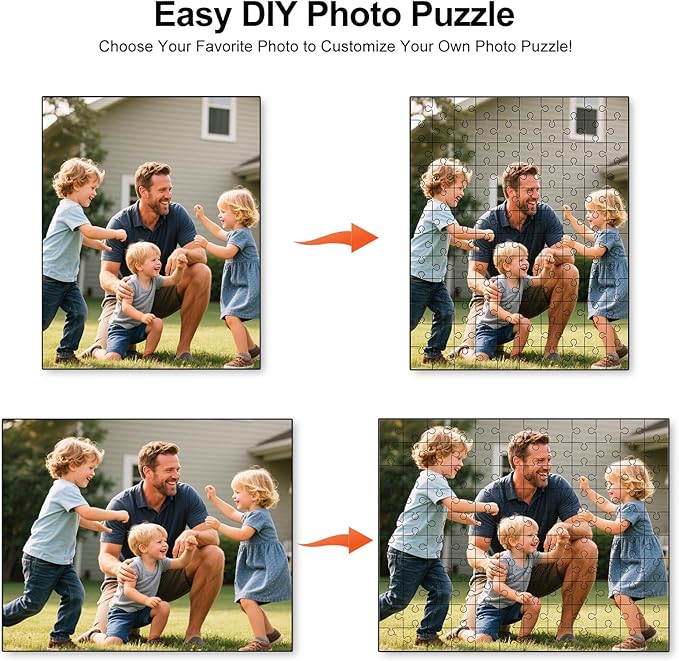 Custom Puzzle from Photos, Personalized Photo Puzzle for Adults 35/70/120/200/300/500/1000/1500 Pieces, Customized Jigsaw Puzzle from Picture,Christmas Birthday Gifts for Grandkids Men Women Teens