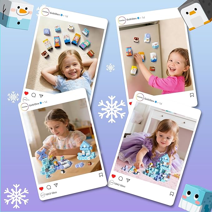 GobiDex 100PCS Magnetic Blocks Magnet Building Toys, Princess Castle Toys for Girls, Upgraded STEM Sensory Birthday Gift for Kids Age 3+ Years Old
