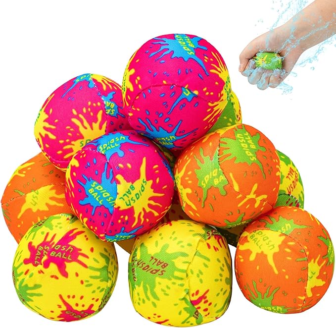 12 Pcs Water Splash Balls Float Mini Water Bomb Balls for Pool, Water Absorbent Ball for Water Activities, Summer Beach Soaking Games Ball Party Activities