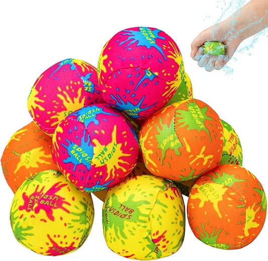12 Pcs Water Splash Balls Float Mini Water Bomb Balls for Pool, Water Absorbent Ball for Water Activities, Summer Beach Soaking Games Ball Party Activities