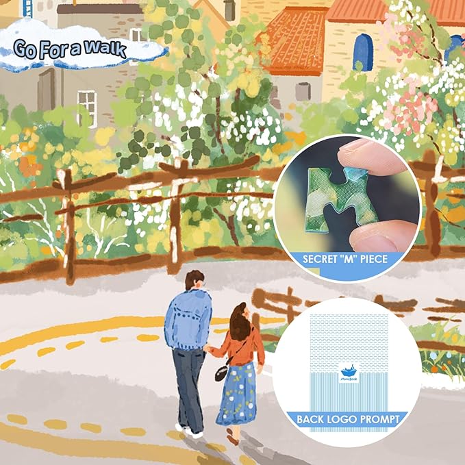 MOMIBOOK Puzzles for Adults 1000 Pieces Jigsaw Puzzles of Go for A Walk, Painting Image Difficult Challenging Hard Impossible Puzzle Unique Funny Party Christmas Birthday Gifts