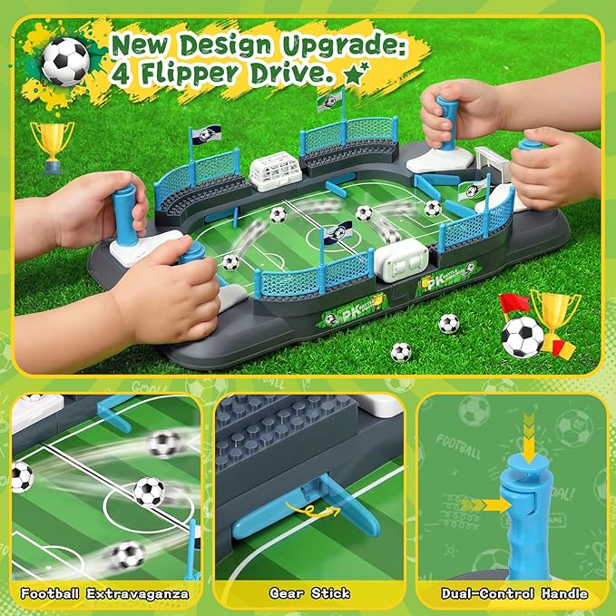 Soccer Board Game for Kids, Mini Foosball Table Game, Portable Tabletop Interaction Pinball Sports Game Toy, Indoor Family Playroom Party Birthday Toy Gift for 3 4 5 6 7 8-12 Year Old Boys Girls