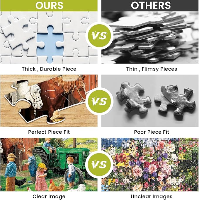 2-Pack 300 Pieces Puzzles for Adults, Friendship Farm Puzzles 300 Pieces, Warmth Childhood Scene Jigsaw Puzzles, Countryside Jigsaw Puzzle Challenging Game Home Decor Birthday Party Gift 20.5 X 15 in
