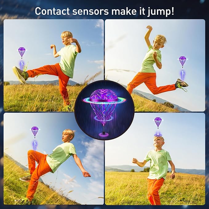 The Latest Cool and Magical Flying Toy, Combining AI Motion Control Technology with Contact Sensing System, Make it Become Bounce & Flip & Flight Toys, Fully unleashing Your Creativity.
